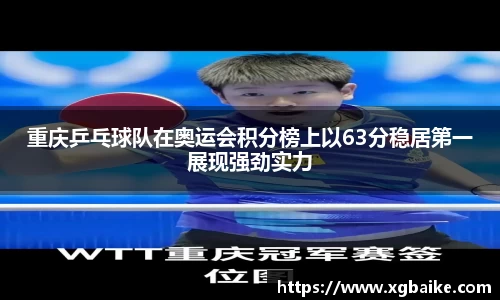 重庆乒乓球队在奥运会积分榜上以63分稳居第一展现强劲实力